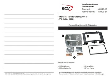 Рамка магнитолы Mercedes Sprinter (W906) 04/2006->,VW Crafter 04/2006->