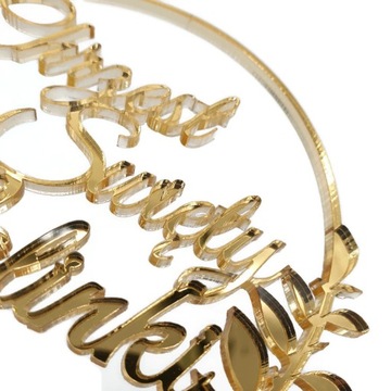 Топпер для торта на крещение под названием «Золотое зеркало»