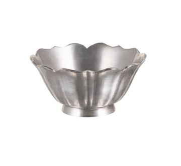 MISECZKA METALOWA OKRĄGŁA 13CM MOSIĄDZ SREBRNA