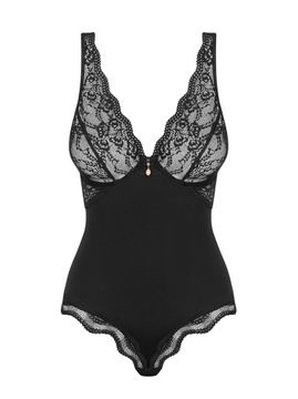 Luvae - Body Czarne eleganckie z koronką - M/L - Obssesive