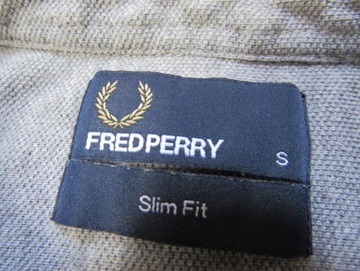 FRED PERRY/ Slim Fit ORYGINALNE SZARE POLO / S