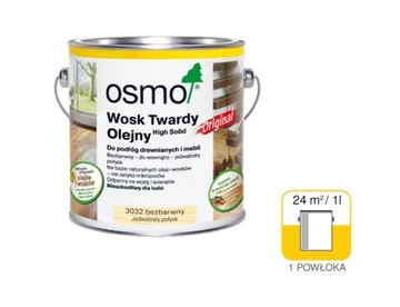 OSMO 3065 wosk twardy OLEJNY OLEJOWOSK BEZBARWNY PÓŁMAT 2,5L 20% = 3L
