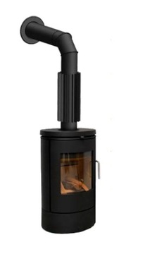 Черная дымоходная труба Fi 160, 1 м, дымоход для камина, сталь