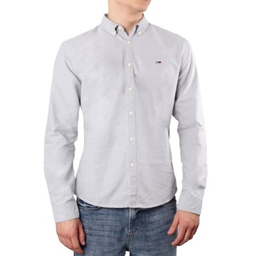 Koszula męska Tommy Jeans TJM COTTON OXFORD SHIRT LIGHT GREY