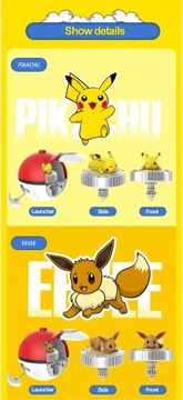 Pokemon Ball Battle Gyro Pikachu Charmander Mewtwo Pokemon Игрушка в подарок для ребенка