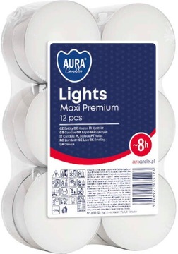 Podgrzewacze tealight 8h 12szt Maxi dekoracja