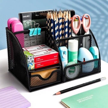 МЕТАЛЛИЧЕСКИЙ НАСТОЛЬНЫЙ ОРГАНАЙЗЕР ЯЩИК ДЛЯ ИНСТРУМЕНТОВ, 6 ОТДЕЛЕНИЙ С РАБОЧИМ ЯЩИКОМ