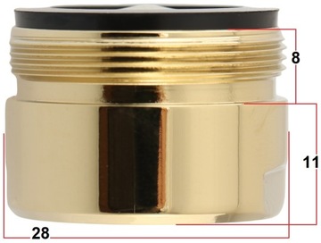 Аэратор для ванны, золотой, 28х1