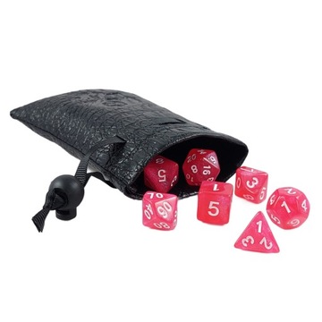 CZERWONY KLEJNOT ZESTAW 7 PERŁOWYCH KOŚCI RPG