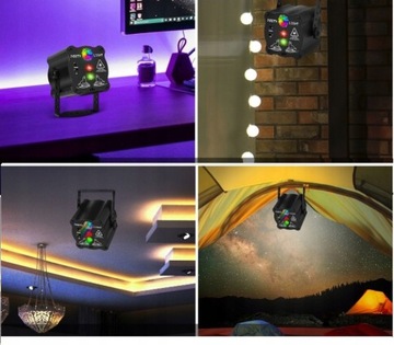 ДИСКО-ПРОЕКТОР ДИСКО-ШАР ЛАЗЕРНАЯ ЛАМПА + RGB LED ГОЛОСОВОЕ УПРАВЛЕНИЕ