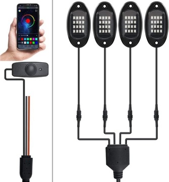 Светодиодное авто освещение Kairiyard RGB, 12В, 4 шт.