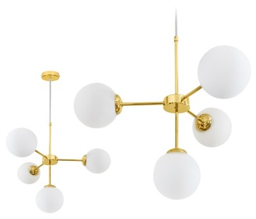 LAMPA WISZĄCA SUFITOWA ŻYRANDOL NOWOCZESNA ZŁOTA KULE LOFT LED