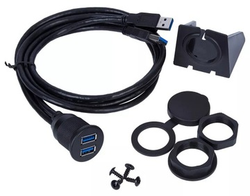 Удлинительный кабель 3 МБ Розетка USB 3.0 3A ДВОЙНАЯ панель