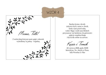 Приглашение для родителей для свадебной коробки ваши подписи