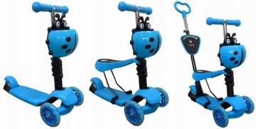 ТРЕХКОЛЕСНЫЙ БАЛАНСОВЫЙ СКУТЕР LED 5IN1 BIEDRONKA BLUE
