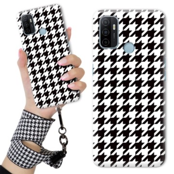 Pouzdro Premium pro Oppo A53 Kryt Case Charms Vodítko S Pepitkou Mřížkou