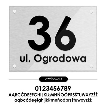 Tablica adresowa adres 3D numer na dom 40x30 szczotkowane aluminium