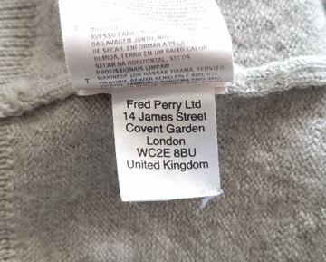 FRED PERRY K8228 PLAIN MERINO WOOL CARDIGAN Męski Wełniany Sweter M