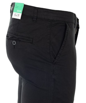 SPODNIE MATERIAŁOWE CZARNE LETNIE BAWEŁNIANE Z ELASTANEM CHINOSY W46(29