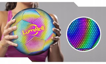 LUMINIBALL Светоотражающий футбольный мяч для ног, размер 5, голографический