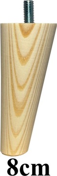 NOGI nóżki skośne, zwężane toczone drewniane 8cm