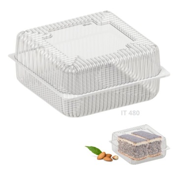 Opakowania pojemnik na ciastka ciasto PET/ 4700 ml kwadratowe 50 szt