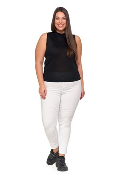 CZARNA BLUZKA DAMSKA TOP BEZ RĘKWÓW SWETERKOWA ZE STÓJKĄ WISKOZA MORAJ R.L