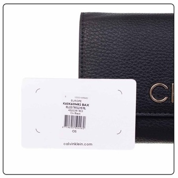 CALVIN KLEIN BEZPIECZNY PORTFEL LOCK TRIFOLD BLACK