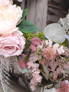 ВЕНОК ДЛЯ ДВЕРИ СТЕНЫ КРЕМ ИСКУССТВЕННОЕ ВЕСЕННЕЕ УКРАШЕНИЕ