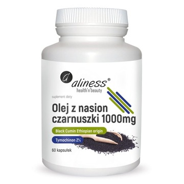 Aliness CZARNUSZKA Olej z Nasion Czarnuszki 1000mg 60 kap Odporność Alergie