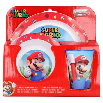 Zestaw obiadowy naczyń Super Mario Bros śniada new