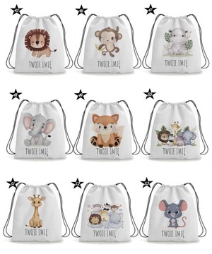 Plecak z imieniem worek do szkoły przedszkola na buty kapcie