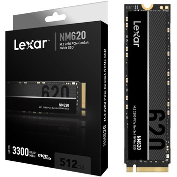 DYSK SSD M2 LEXAR NM620 512GB PCIe NVMe M.2 3D TLC SZYBKI 3300/2400 MB/s