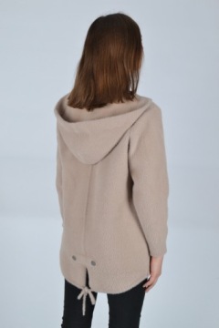 Женское пальто-куртка с капюшоном, шерсть АЛЬПАКА.