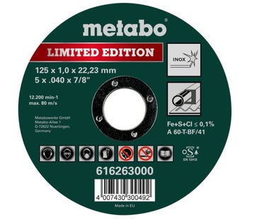 Tarcza tnąca do szlifierki 125x1,0x22.23mm METABO