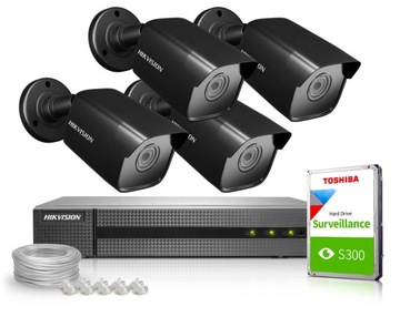 HIKVISION Zestaw do Monitoringu 4x Kamera 2K 4MPx 1TB IR30 IP67 Hik-Connect