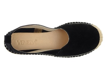 Venezia espadryle buty Best Dou czarne, skóra 40
