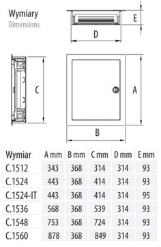 МОДУЛЬНЫЙ РАСПРЕДЕЛИТЕЛЬНЫЙ ЩИТ СКРЫТОГО МОНТАЖА 4x12 МЕТАЛЛИЧЕСКИЙ КОРПУС IP40 PAWBOL C.1548