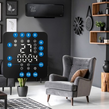 Стеклянная воздушная завеса EBERG Q4 2 кВт, электронагреватель Farelka + WiFi