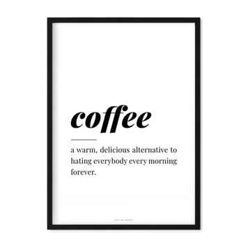 coffee | Plakat A4 Kawa Zabawny Obraz Napis Biuro