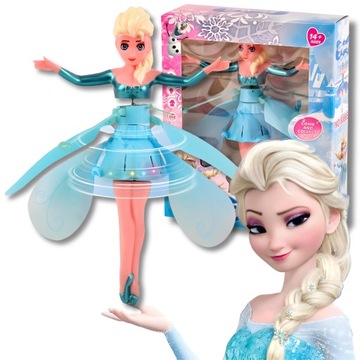 LALKA LATAJĄCA WRÓŻKA FROZEN ELSA STEROWANA RĘKĄ LED MAGICZNA USB