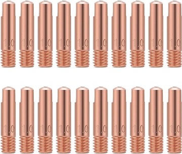 20 sztuk MB15 15AK dysze prądowe spawalnicze końcówka stykowa 1,0 mm M6 x 2