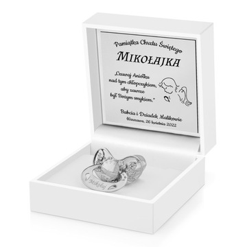 Srebrny SMOCZEK smerf 925 CHRZEST prezent GRAWER