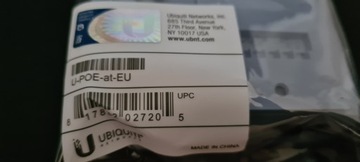 Блок питания Ubiquiti U-PoE-AT 48 В постоянного тока 31,2 Вт 0,75 А Гбит
