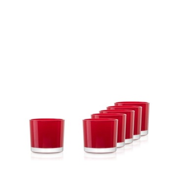 Pojemnik szklany do świec 70836 czerwony połysk 310 ml zestaw 100 szt.