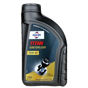 FUCHS ТРАНСМИССИОННОЕ МАСЛО TITAN SINTOFLUID 75W80 1л