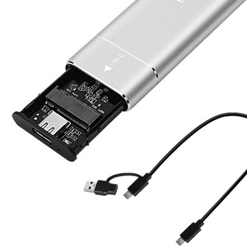 Адаптер корпуса Plug and Play M.2 NVMe Универсальный, легкий, серебристый.