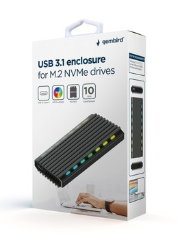 Obudowa dysku SSD M.2 PCIe NVME LED USB 3.1 Aluminiowa