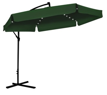 СКЛАДНОЙ САДОВЫЙ ЗОНТ ЗЕЛЕНЫЙ 350см С КРЫШКОЙ СВЕТОДИОДНОЕ СОЛНЕЧНОЕ ОСВЕЩЕНИЕ