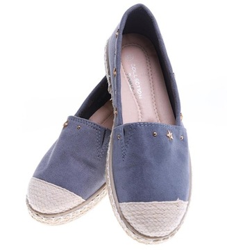 Buty damskie balerinki baleriny szare espadryle 15660